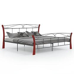 Foto van Vidaxl bedframe metaal zwart 200x200 cm