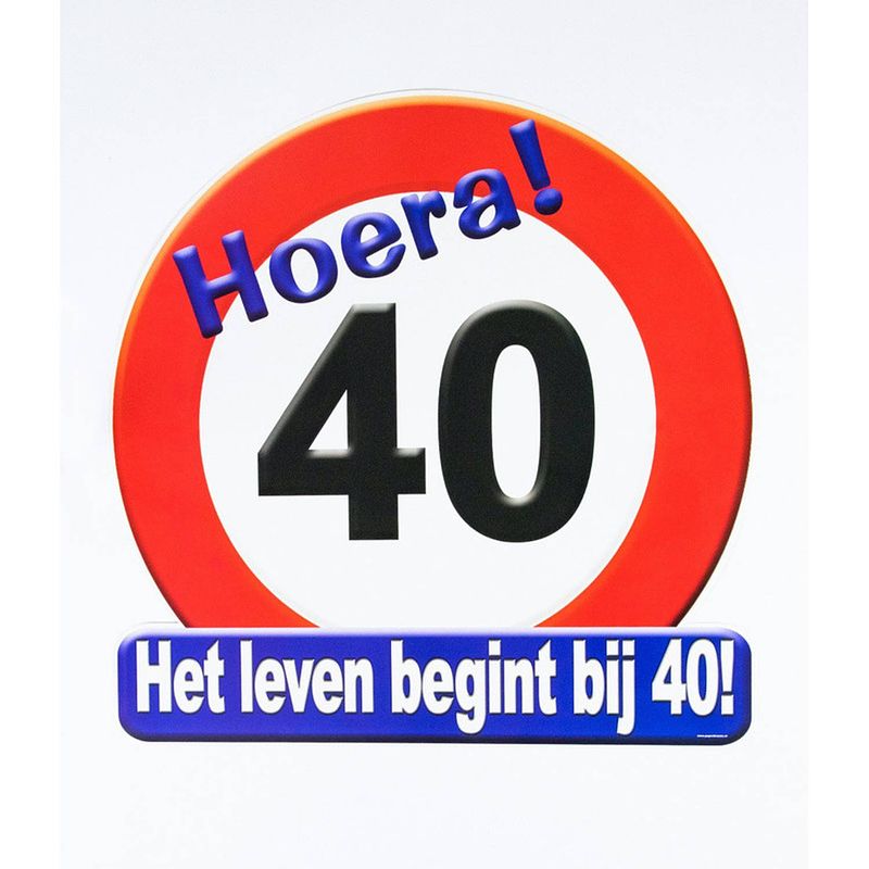 Foto van Hulde stopbord 40 jaar verjaardags cadeau/versiering - feestdecoratieborden