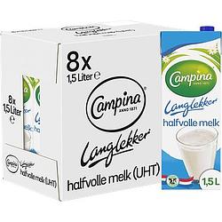 Foto van Campina langlekker halfvolle melk 8 x 1, 5l bij jumbo