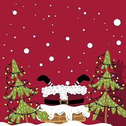 Foto van 40x kerst servetten rood met kerstman 33 x 33 cm - feestservetten
