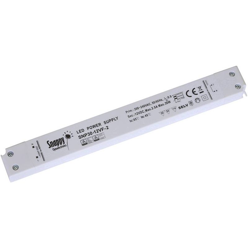 Foto van Dehner elektronik snp30-12vf-2 led-transformator constante spanning 30 w 0 - 2.5 a 12 v/dc niet dimbaar, montage op ontvlambare oppervlakken, geschikt voor