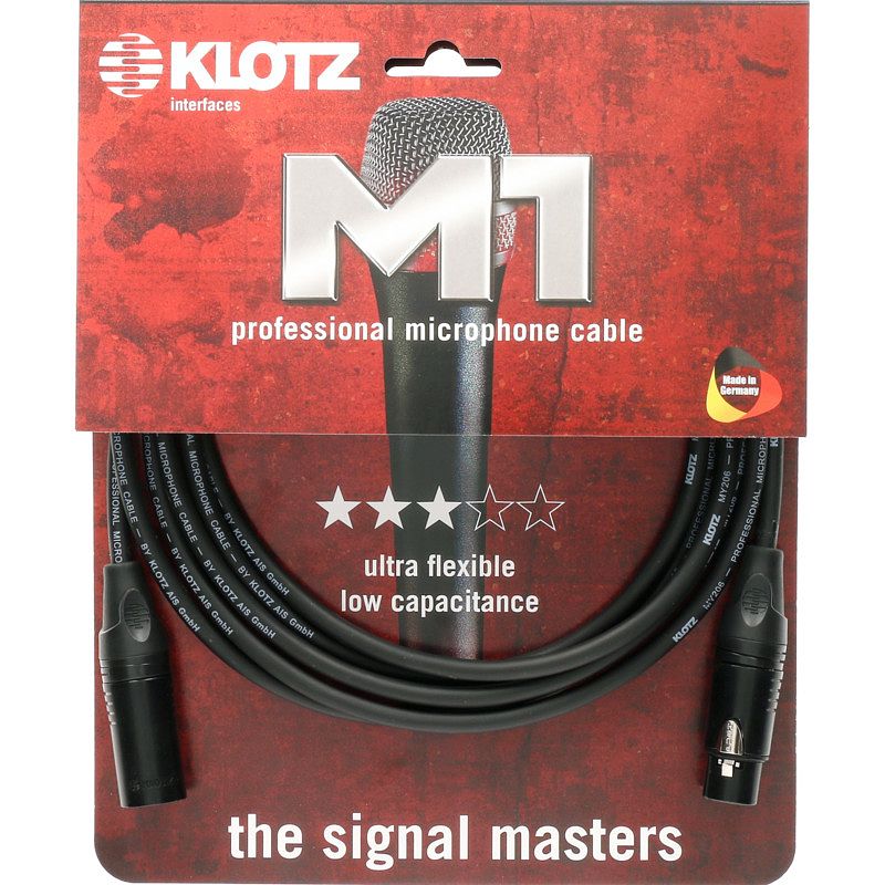 Foto van Klotz m1 kb m1kb1fm0200 microfoonkabel 3p xlr female - 3p xlr male 2m zwart