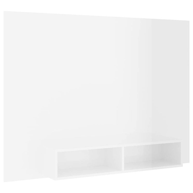 Foto van The living store tv-wandmeubel - hifi-kast - hoogglans wit - 135 x 23.5 x 90 cm - gemaakt van spaanplaat