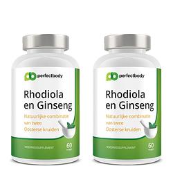 Foto van Perfectbody rhodiola rosea (rozenwortel) extract 2-pack - 120 vcaps