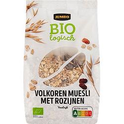 Foto van Jumbo biologisch volkoren muesli met rozijnen 500 g