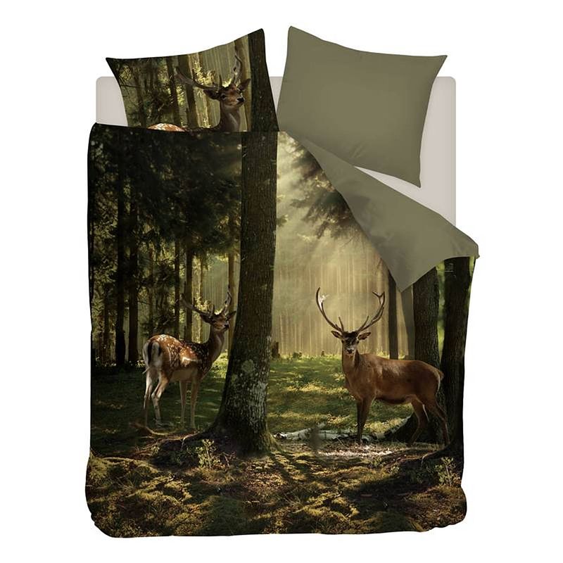 Foto van Snoozing sunrise forest - flanel - dekbedovertrek - lits-jumeaux - 240x200/220 cm - multi kleur