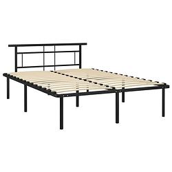 Foto van The living store metalen bedframe - 140 x 200 cm - zwart - gepoedercoat metaal