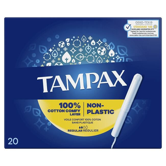 Foto van Tampax regular tampons met kartonnen inbrenghuls