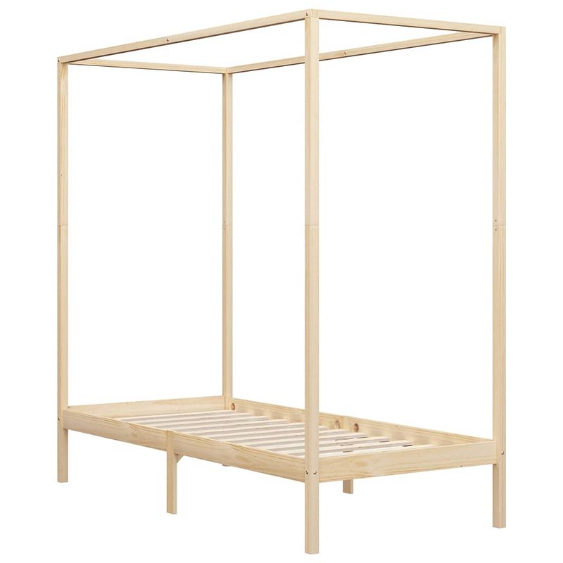 Foto van The living store hemelbedframe - massief grenenhout - 204x94x200 cm - 90x200 cm - elegant en stevig