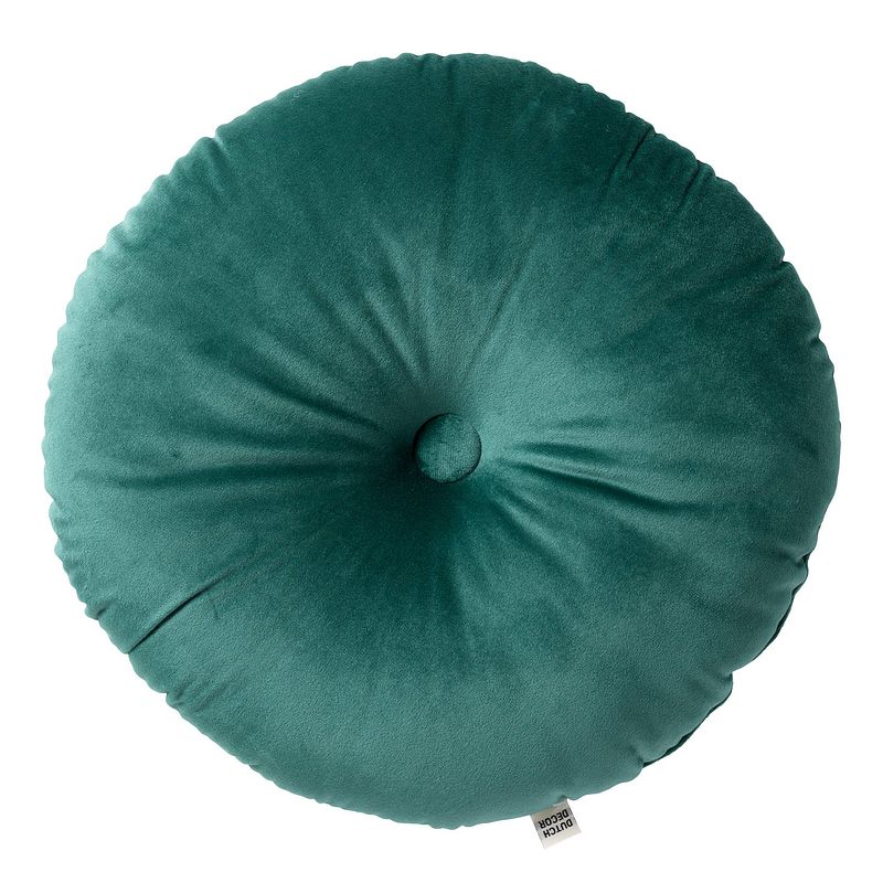 Foto van Dutch decor olly - sierkussen rond velvet sagebrush green 40 cm - groen - groen