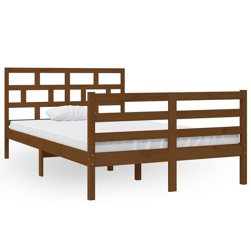 Foto van Vidaxl bedframe massief grenenhout honingbruin 120x200 cm