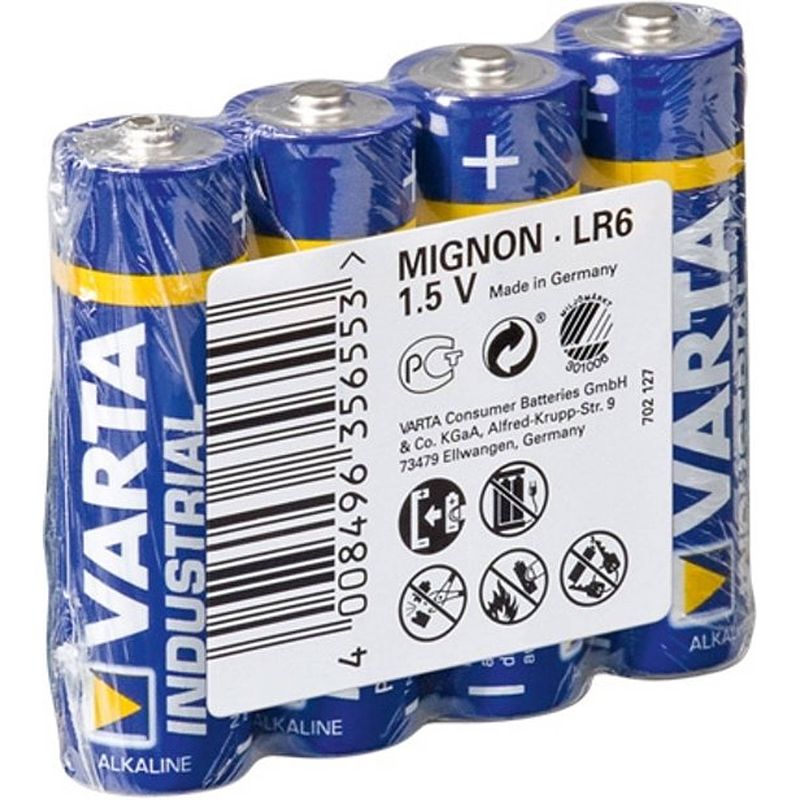 Foto van Varta lr6 4-sp industrial alkaline 1.5v niet-oplaadbare batterij