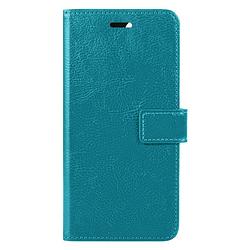 Foto van Basey apple iphone 14 plus hoesje book case kunstleer cover hoes - turquoise