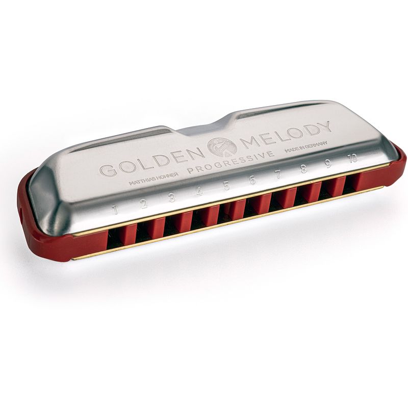 Foto van Hohner golden melody progressive c diatonische mondharmonica