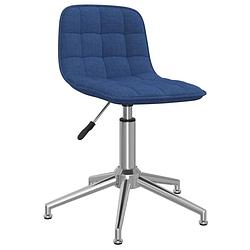 Foto van The living store draaibare eetkamerstoelen - stof - blauw - 42.5x45x(68-82.5) cm - 360 graden draaibaar