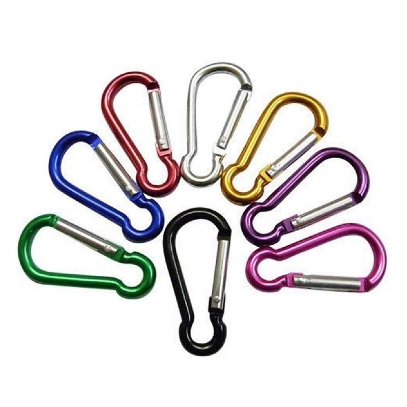 Foto van Gekleurde karabijnhaken mini 8 stuks - carabiners / festonhaak