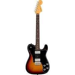 Foto van Fender american professional ii telecaster deluxe 3-color sunburst rw elektrische gitaar met koffer