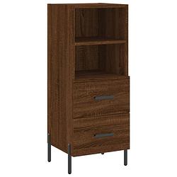 Foto van Vidaxl dressoir 34,5x34x90 cm bewerkt hout bruineikenkleurig