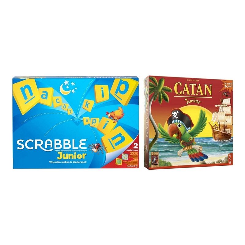 Foto van Spellenbundel - 2 stuks - mattel scrabble junior & catan junior