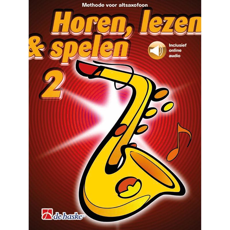 Foto van De haske horen, lezen & spelen 2 altsaxofoon lesboek