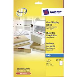 Foto van Adresetiket avery 99,1x67,7mm transparant 25 vel 8 etiketten per vel