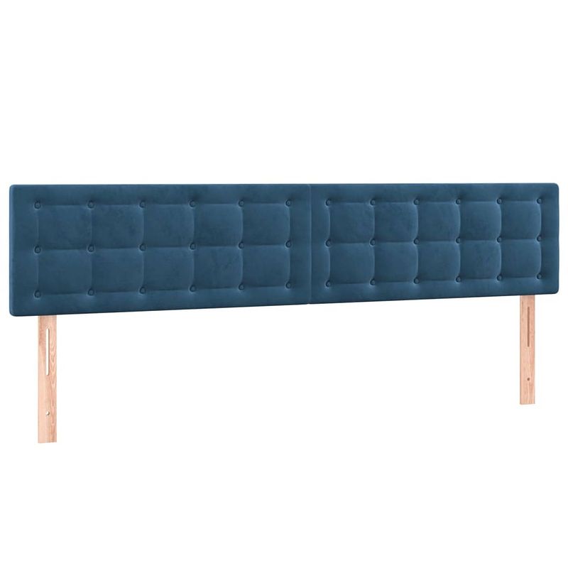 Foto van The living store the living store hoofdbord - 200 x 5 x 78/88 cm - donkerblauw - fluweel - verstelbare hoogte - stevige