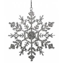 Foto van Peha kersthanger sneeuwvlok glitters 12 cm zilver 2 stuks