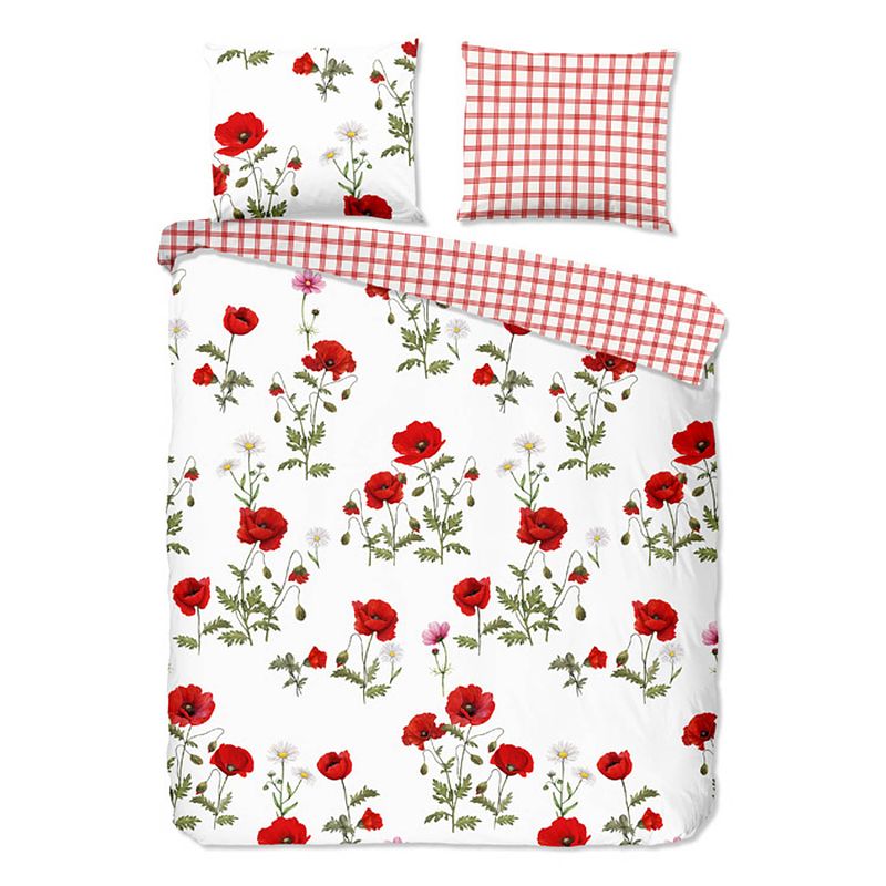 Foto van Isleep dekbedovertrek poppy 30315 - wit - 1-persoons 140x200/220 cm