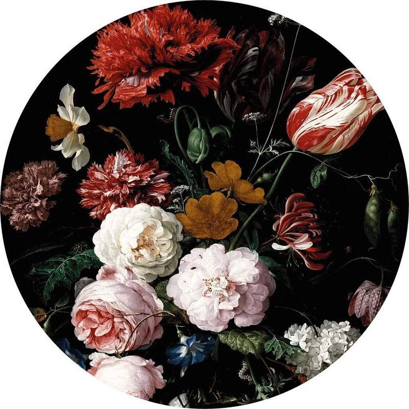 Foto van Wizard+genius vase of flowers vlies fotobehang 140x140cm rond