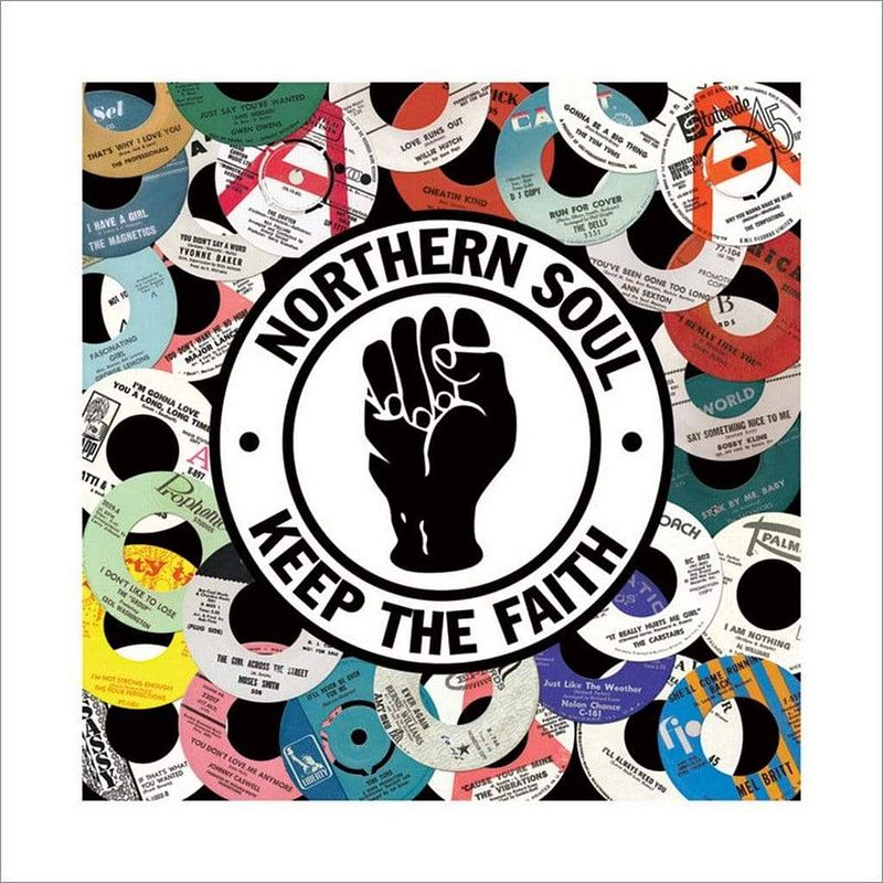 Foto van Pyramid northern soul labels kunstdruk 40x40cm