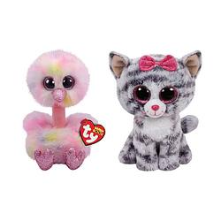 Foto van Ty - knuffel - beanie boo's - avery ostrich & kiki cat