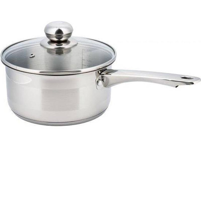 Foto van Kinghoff 4323 - steelpan met deksel - 16 cm - 8 cm diep - 1.5 liter