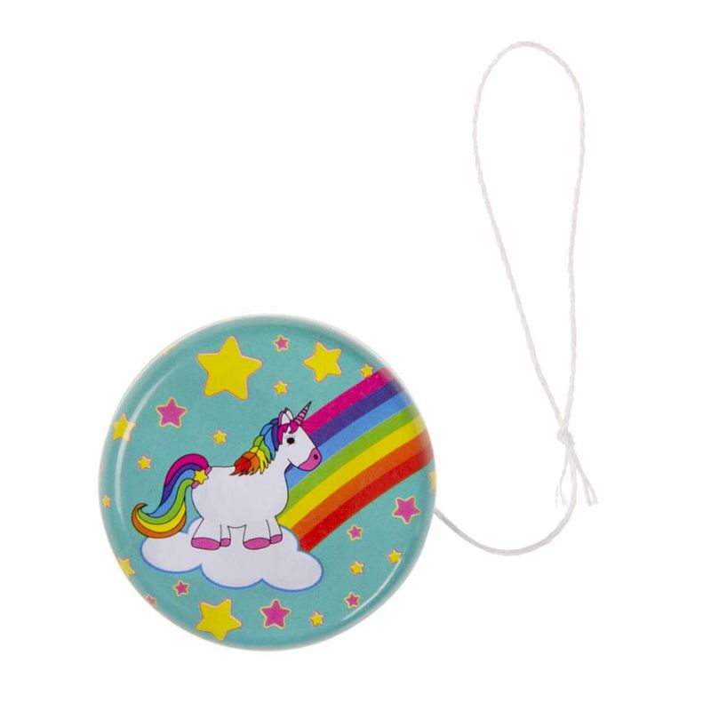 Foto van Decopatent® uitdeelcadeaus 24 stuks metalen unicorn yoyo's - jojo's