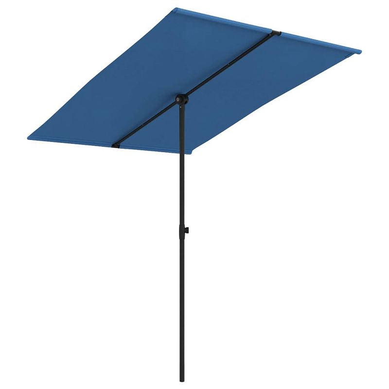 Foto van The living store parasol 200x150 cm - azuurblauw - uv-beschermend polyester - stalen paal - 360 graden draaibaar - in