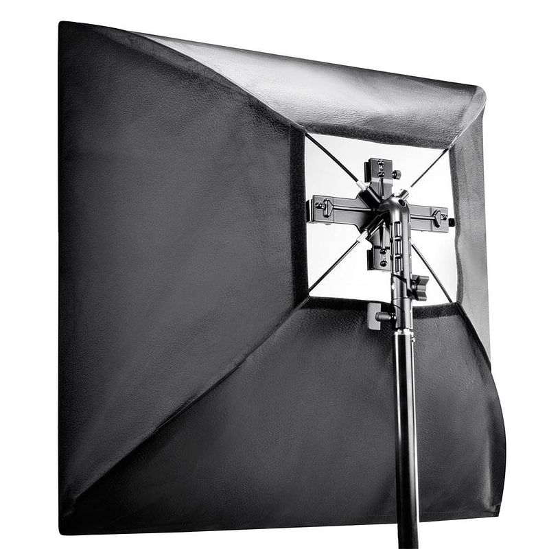 Foto van Walimex set 4f. blitzhalter inkl. softbox 60x60cm 18655 flitserhouder