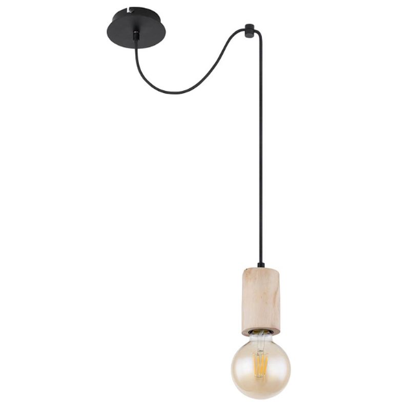 Foto van Moderne hanglamp joseba - l:12cm - e27 - metaal - zwart