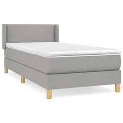 Foto van The living store boxspringbed - comfort - bed - 203 x 103 x 78/88 cm - lichtgrijs