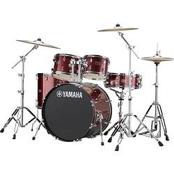 Foto van Yamaha rdp2f5 rydeen burgundy glitter drumstel met paiste bekkens