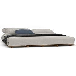 Foto van The living store houten bedframe - massief grenenhout - 200 x 200 cm - honingbruin