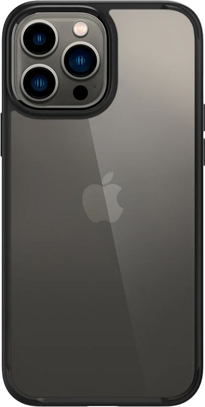 Foto van Spigen ultra hybrid apple iphone 13 pro max back cover transparant/zwart