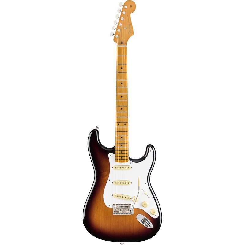 Foto van Fender vintera 50s stratocaster mod 2-tone sunburst mn met tas