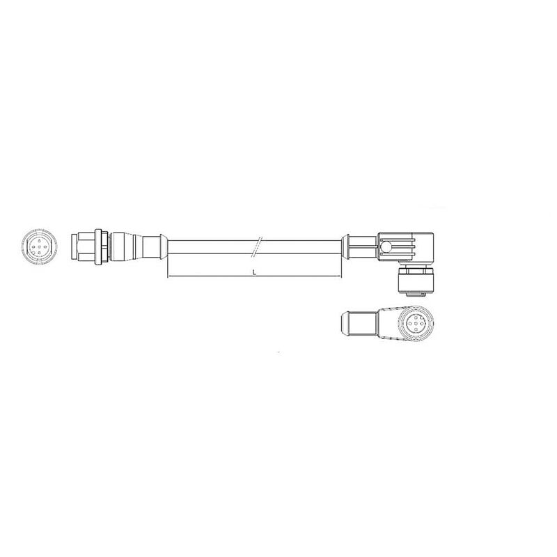 Foto van Te connectivity 2273116-4 sensor/actuator connector, geassembleerd m12 aantal polen: 3 stekker, recht, bus, haaks 1.50 m 1 stuk(s)