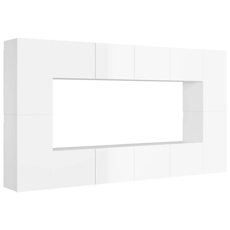 Foto van The living store televisiemeubel - trendy - kast - 80x30x30 cm - kleur hoogglans wit