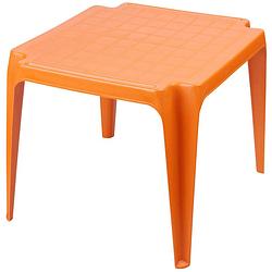 Foto van Sunnydays kindertafel - oranje - kunststof - buiten/binnen - l56 x b51 x h44 cm - bijzettafels - bijzettafels