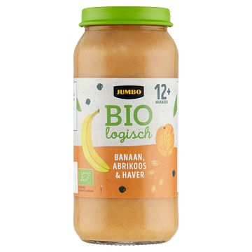 Foto van Jumbo biologisch banaan, abrikoos & haver 12+ maanden 250g