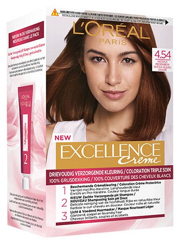 Foto van L'soréal paris excellence 4.54 kastanje middenbruin