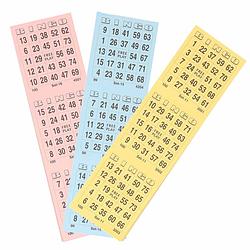 Foto van 7x blok bingo kaarten 1-75 nummers - actiespellen