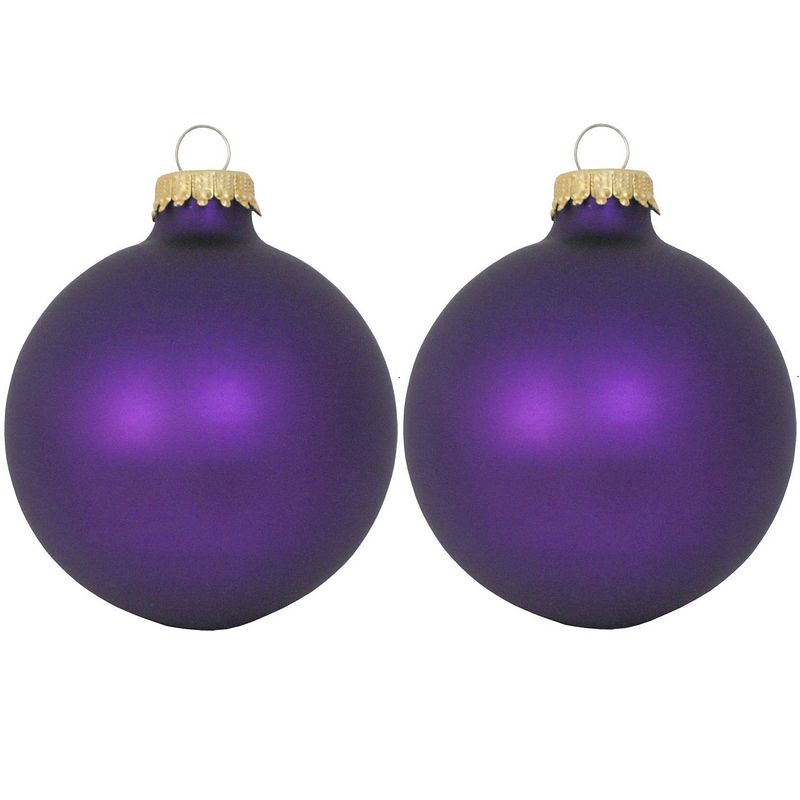 Foto van 16x magic velvet paarse glazen kerstballen mat 7 cm kerstboomversiering - kerstversiering/kerstdecoratie paars