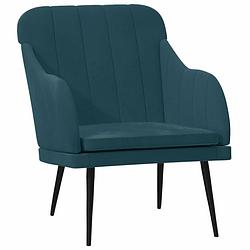 Foto van Vidaxl fauteuil 63x76x80 cm fluweel blauw