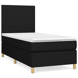 Foto van The living store boxspringbed - bed - 203x83x118/128 cm - zwart